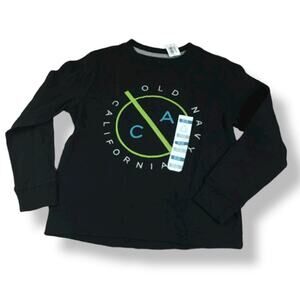Old Navy Boys Tee Size XS 5 California Black Lime Teal White Long Sleeve NEW